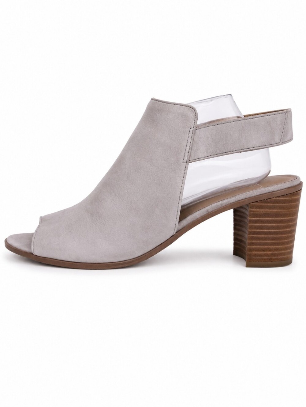 Franco Sarto Helix Slingback Block Heel Sandals Taupe Leather Size 10 - Picture 5 of 14